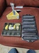 James Locke Jeweler Cheese Tray, Spread Set, Old Mountain Cast Iron Corn Bead Pan, Large Cheese Spead Knife