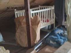 Contents Of Attic, Suitcases, Pictures, Radio, Folding Chairs, Cradle, Vacuum, High Chair, And Rugs
