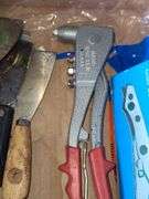 Four Scrapers, Rivets Gun, Nibbler and Concrete Finishing Tool