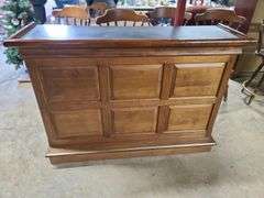 Wood Bar and Four Barstools