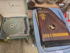 Silvertone Record Player, Vintage Mandolin Harp (Damaged)