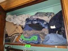 Contents Of Closet, Shirts, Jeans, And Sweaters Sizes L And M
