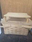 Woven Picnic Basket, Wicker Basket, Wooden Serving Tray