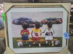 "THE CHALLENGE" by T Richard Nascar Print Dale Earnhardt Terry Labonte Jeff Gordon