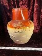 Two-Tone Glaze Doulton Jug with English Countryside Scenes