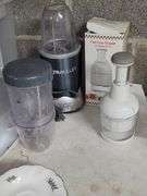 The Euro Chopper In Box, The Pampered Chef Slap Chopper, NutriBullet With Attachments