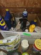 Box of Partial Cleaning Supplies, Wax, Oil and More