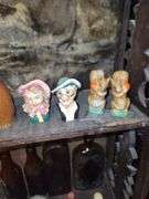 4 Shelves Of Salt and Pepper Shakers, Pins, Doll