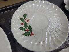 2 Boxes Of 16 Pc. Festive Dish Set, Glasses, And Metal Trays