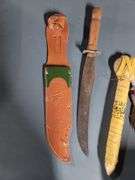Bowie Knife , Native American Stone  Tomahawk