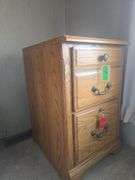 2 Drawer Wooden Filing Cabinet With Locking Drawer (Approx 30½" Tall x 18" Wide x 23" Deep)