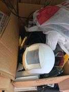 6 Shelf Shelving Unit & Contents, Cables,Extension Cords, Sercurity Cameras