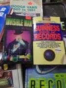 2 Boxes Of Assorted Books, Kid's Books, Guinness World Records, And Guitar Books