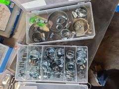 Two Plastic Cases of Assorted Hose Clamps