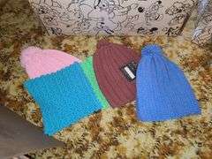Crocheted Hats, Hot Pads, And Yarn