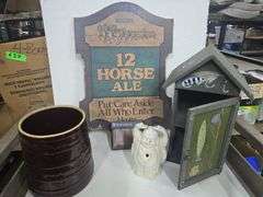 3 Boxes, Picture Frames, Figurines, Table Covers, Cookie Jar, Hot Wheels, Sign,  And Decor