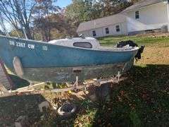 1975 Nordic 16ft Sailboat, with 2HP Johnson Motor, Sails, Ladder and Trailer