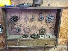 Atlas Lathe, Approx. 4½ft x 4ft x 16in. Includes Six drawers and Contents And Wall Cabinet and Contents, Very Heavy, Bring Help