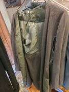 Sizes S, And 36R Army Jackets, Black Jacket, 3 Hats And 2 Pairs Of Pants