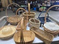 Collection of Various Rattan and Wicker Baskets. (Approx. 16)