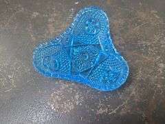 Vintage Cut Glass Sawtooth Amber Dish