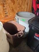2 Brown Trash Cans