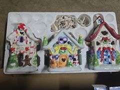 12 Pc Holiday Village Set, Assorted Decor