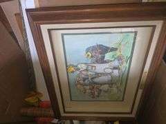 2 Boxes of Hanging Wall Pictures, Decor, Craft Supplies