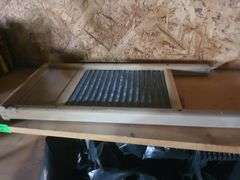 Mailboxes, Shovel, Broom, Squeegee, And Partial Bottles Of Wood Finish