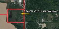 Parcel #3: 2 Story Home & Garage on 5+ Acres