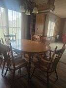 Dining Table And 6 Chairs (Approx. 58" × 41" Plus 2 Leaves)