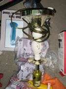 2 Boxes Of Office Supplies, Shelf Liner, Size 6 Crocs, Cash Drawer, Shower Curtain, And Painted Saw Blades