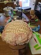 Vintage Women's Hat Woven Straw W/ Flowers