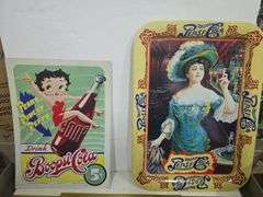 Metal Beatles Signs, Betty Boop, Pepsi, Box of Rug Beaters, Christmas Decor