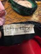 Vintage 1950s Black Velour Hat With Matching Netting Veil Union Made