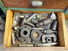 Atlas Lathe, Approx. 4½ft x 4ft x 16in. Includes Six drawers and Contents And Wall Cabinet and Contents, Very Heavy, Bring Help