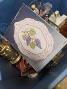 Tote Of Plates,Candle Holders, Butter Dish, Stemware