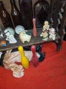 4 Shelves Of Salt and Pepper Shakers, Pins, Doll