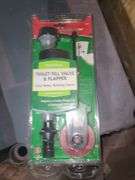 4 Plastic Shelving Sections, Headlights, PVC Pipe, Copper Pipe, And Ballcocks