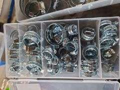 Two Plastic Cases of Assorted Hose Clamps