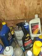 Box of Partial Cleaning Supplies, Wax, Oil and More