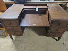 Baker Office Furniture Co Desk with Tip-Out Secretary