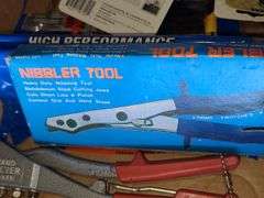 Four Scrapers, Rivets Gun, Nibbler and Concrete Finishing Tool