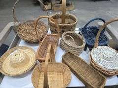 Collection of Various Rattan and Wicker Baskets. (Approx. 16)