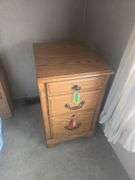 2 Drawer Wooden Filing Cabinet With Locking Drawer (Approx 30½" Tall x 18" Wide x 23" Deep)
