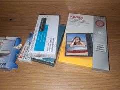 Desk And Contents, Card Stock, Paper, And Lamps (Some Damage)