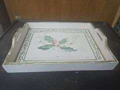 Woven Picnic Basket, Wicker Basket, Wooden Serving Tray