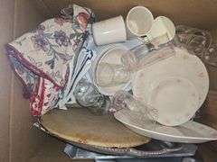 2 Boxes Vintage Mason Jars, Corelle Corning Set, Various Dishes