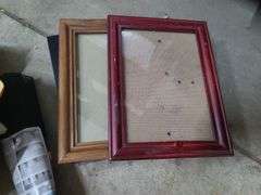 2 Boxes Of Office Supplies, Shelf Liner, Size 6 Crocs, Cash Drawer, Shower Curtain, And Painted Saw Blades