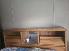 2 Pc Bedroom Set Full/Double Size Head Board With Storage, 9 Drawer Dresser with Shelves and Mirror